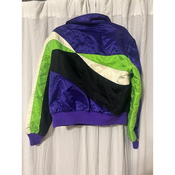 Vintage Arctic Cat Racing Jacket Women’s Medium Black Purple Green Snowmobiling - Picture 4 of 7